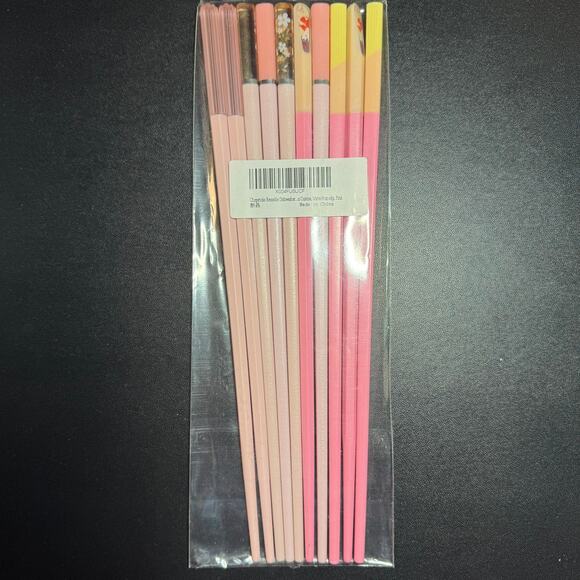 Chopsticks Reusable Dishwasher Safe, 5 Pairs 9.5 Inches Pink + Light Blue - Picture 12 of 12